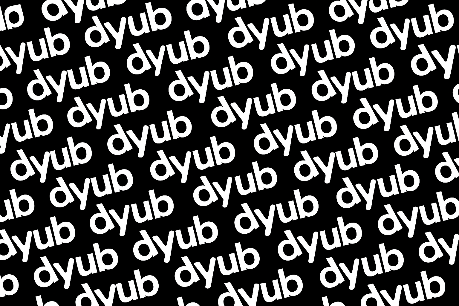 dyub banner permanent wiederholend weiß auf schwarzem hintergrund